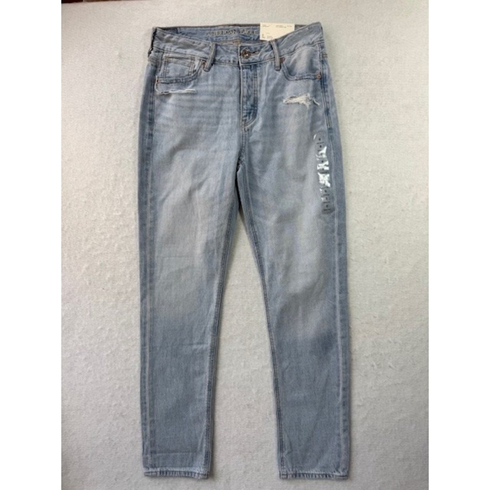NEW American‎ Eagle Tomgirl Jeans Womens 0 25W Regular Low Rise Ripped